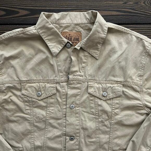 Vintage Y2K GAP Blue Jeans Cotton Trucker Jacket Men's Size XXL – Khaki Tan - Picture 7 of 11